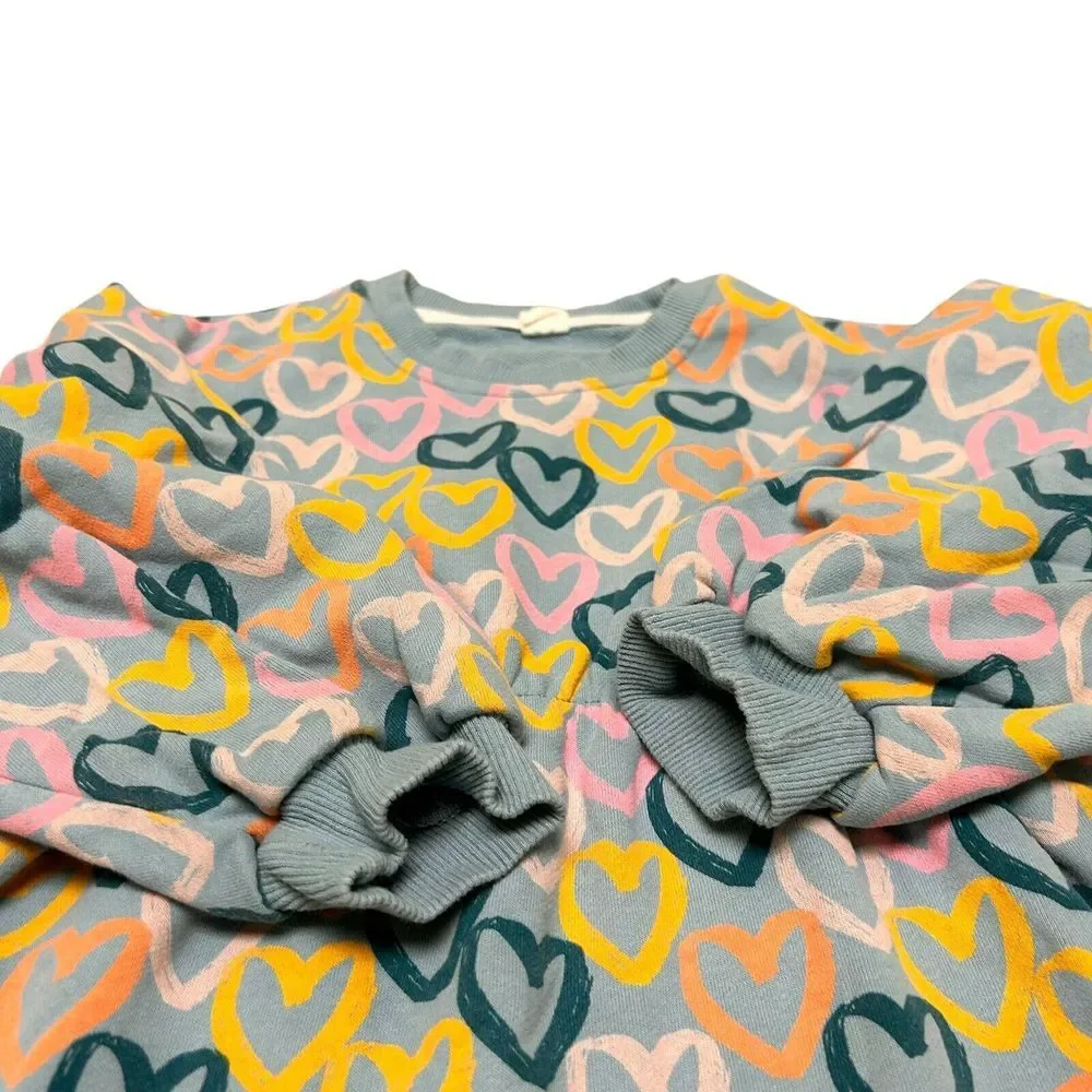 Woori & Koko Girls Sweater Dress Long Sleeve Size 130‎ Hearts Blue